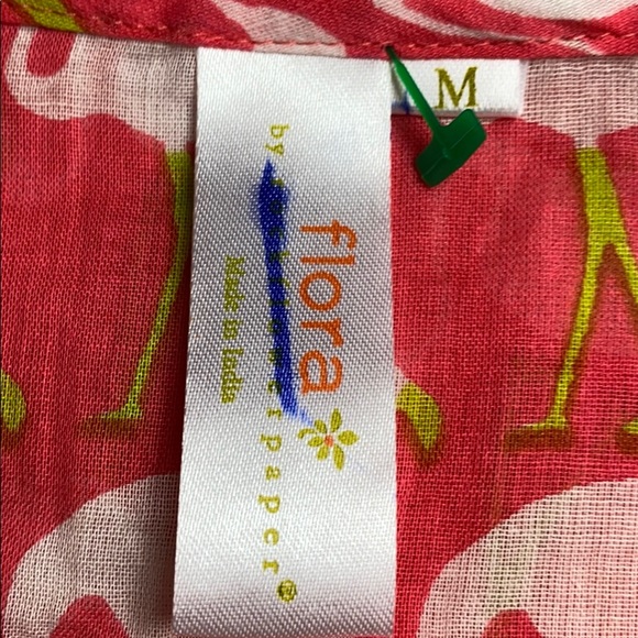 Pink white flamingo coverup or tunic M - Picture 3 of 3